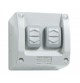 15A 250V 2 Gang 1/2 Way Surface Switch