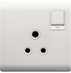 5A 3 Pin Round Switched Socket with Neon