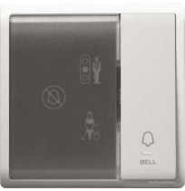 1 Gang Bell Switch with Illuminated 'Privacy', 'Please Clean Up' & 'Please Wait' Symbols