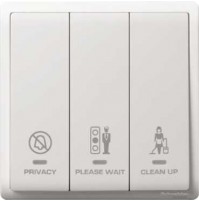 3 Gang Switch with Neon with 'Privacy', 'Please Clean Up' & 'Please Wait' Symbols