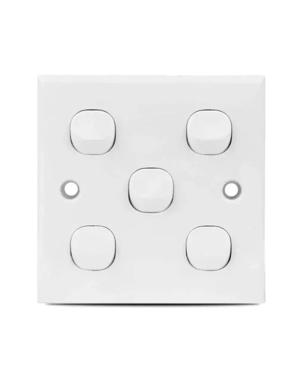 E-Series 10AX 250V 5 Gang 1 Way Switch